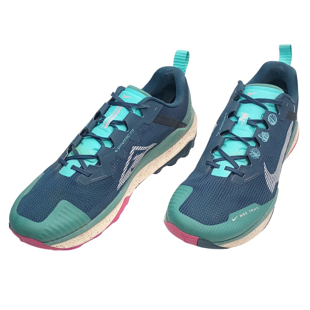 Nike Wildhorse 7 Trail Running Shoes Men Size 12 Teal Navy DR2686-401 React